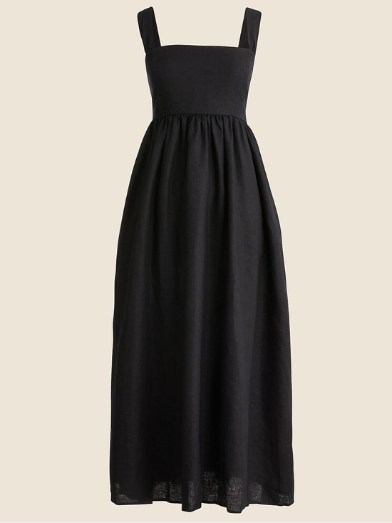J. Crew Dresses & Skirts - J. Crew Black Squareneck midi dress in linen size 14
